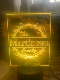 Clear Etchings with LED light